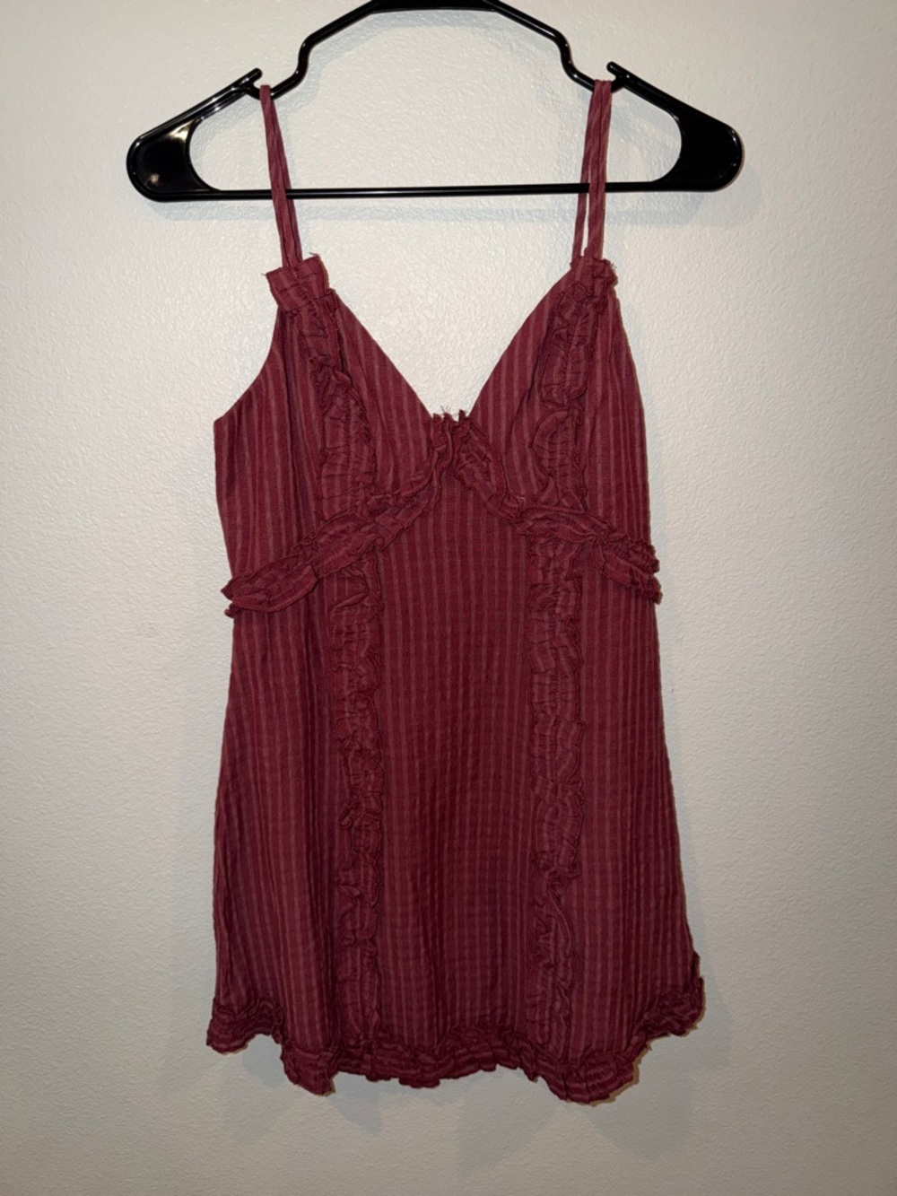 Saints + Secrets Wine Red Slip Dress with Delicate Straps